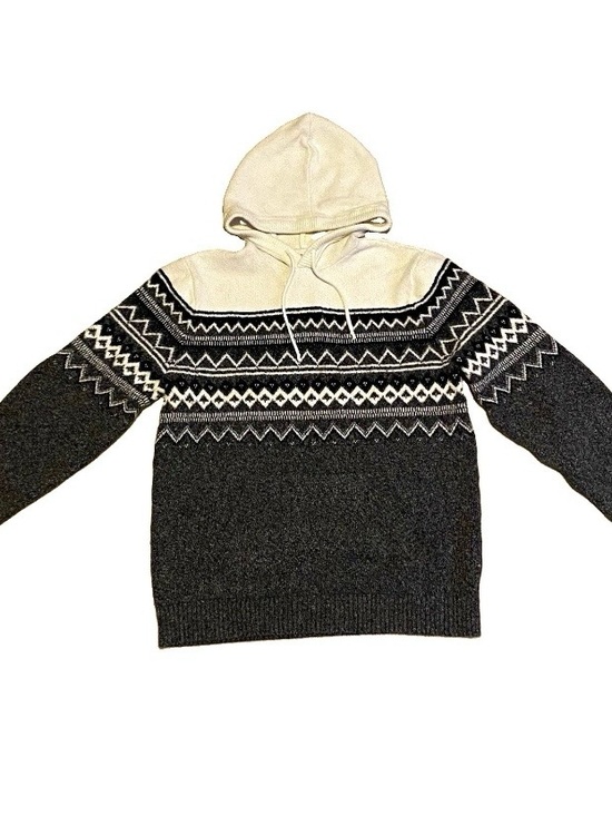 Old Navy Other - Old Navy Sweater Knit Geometric Aztec Hoodie in Black & White Size Large